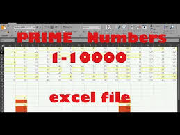 In other words, positive whole number is a prime number if it is not the unit 1, but it has no divisors other than itself and 1. Prime Numbers From 1 To 10000 Excel File Youtube