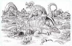 The godzilla image from the complex to the simple one we have. Godzilla Vs King Ghidorah Coloring Pages