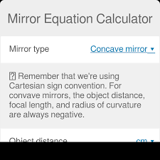 Mirror Equation Calculator
