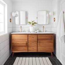 They are a glazed stoneware, dishwasher and microwave safe. Mid Century Double Bathroom Vanity 63 Acorn