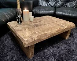 low 3 plank coffee table solid rustic