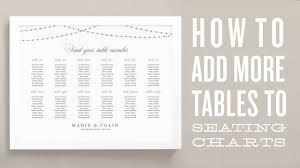 How To Add More Tables To Your Wedding Seating Chart Template Youtube
