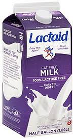 lactaid fat free milk 1 2 gallon