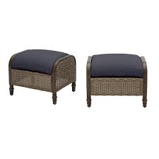 Brown Wicker Outdoor Patio Ottoman