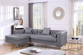 facing sectional sofa grey