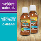 Crystal Clean from the sea - Omega-3 Liquid 1250 mg EPA/DHA 1000 IU Vitamin D3 - 2 x 200 mL Lemon Cake Flavour Webber Naturals