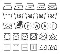 set of washing symbols laundry icons
