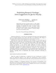 pdf publishing research findings some suggestions for junior faculty pdf publishing research findings some suggestions for junior faculty