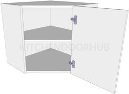 Diagonal Corner Kitchen Wall Unit Low