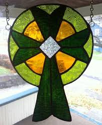 Celtic Cross Stain Glass Cross Faux