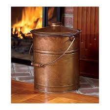 Ash Bucket With Lid And Wood Handle