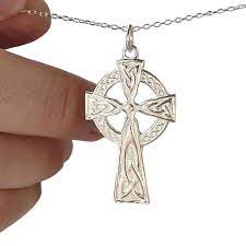 silver traditional cross necklace