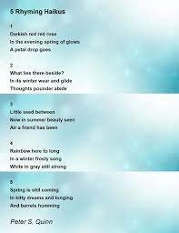 5 rhyming haikus poem