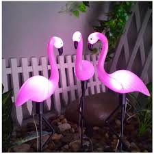Solar Flamingo Landscape Lights Summer