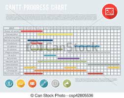 Project Schedule Chart Or Progress Planning Timeline Graph