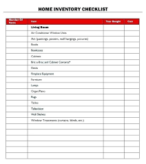 Home Inventory Template List Sample Worksheet Excel