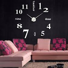 3d Wall Clock Xl Mirrored Modern Home O