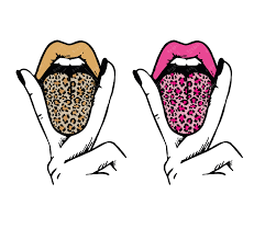 leopard tongue out svg pdf png lips