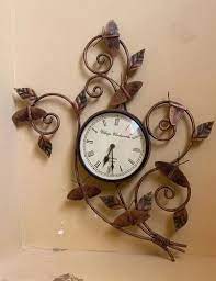 Brown Og Wrought Iron Wall Clock