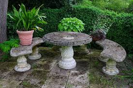 Seating Area Table Stone Bench Stone