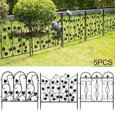 5pc Coated Metal Garden Fence Panel