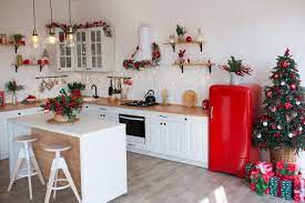 decorate kitchen cabinets for christmas