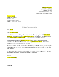 lease termination letter to tenant