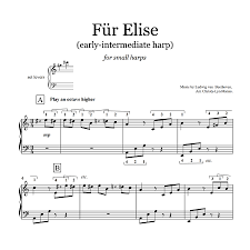 für elise sheet learning the harp