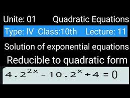 quadratic form exponential equations