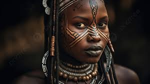 african woman with tribal makeup