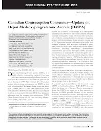 Pdf Canadian Contraception Consensus Update On Depot