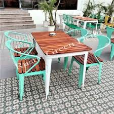 Metal Wood Outdoor Table Set At Rs