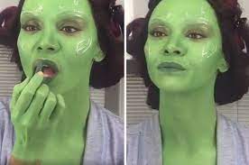 the gamora putting on makeup meme is