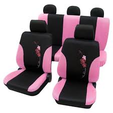 Girly Car Seat Covers Lady Pink Black