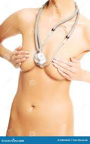 Woman with a Stethoscope Covering Her Breast Stock Image - Image of  beautiful, practitioner: 58324649