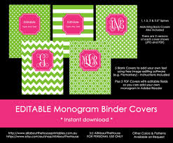 Personalising Editable Monogram Binder Covers All About
