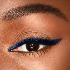 matte metallic blue eyeliner