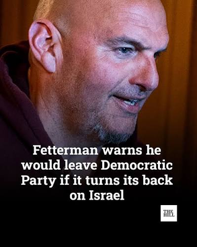 Maverick Sen. John Fetterman (D-Pa.) has said he has “no plans” to leave the Democratic Party, but he warned on Wednesday that if Democrats completely turn their backs on U.S. support for