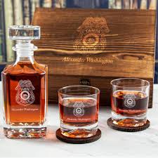 personalized whiskey decanter set in