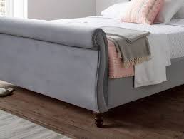 Westcott Grey Upholstered Sleigh Bed
