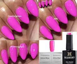bluesky gel nail polish neon pink