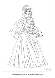 Coloring pages of characters from dragon ball, hamtaro, naruto and bakugan, as well the famous creatures and characters from pokemon and digimon who also had their origin in the world of video games. Anime Girl In Dress Coloring Pages Free Cartoons Coloring Pages Kidadl