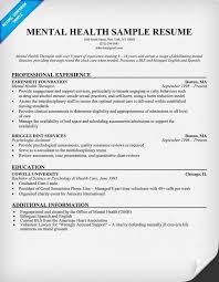 Mental Health Entry Level Jobs Sample Resume Resume