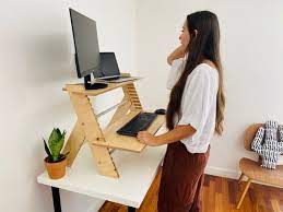minimal wood standing desk converter