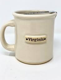 virginia handmade mug creme made in