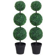 Outsunny Set Of 2 Artificial Boxwood