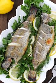 roasted whole trout with lemon and