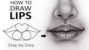 how to draw realistic lips easy lips