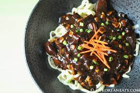 Jajangmyeon Noodles In Sweet Black Bean Sauce Mykoreaneats  gambar png