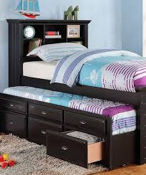 black twin trundle bed drawers